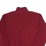PORT AUTHORITY Mens Red Plain Pullover Regular Fit Fleece XL Long Sleeve Snap