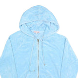 JUICY COUTURE Womens Blue Zip Up Hoodie S Soft Cotton Blend Casual