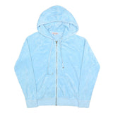 JUICY COUTURE Womens Blue Zip Up Hoodie S Soft Cotton Blend Casual
