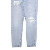 LEVI'S 501S Womens Jeans Blue Regular Straight Denim Light W24 L28 Distressed
