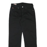 LEE COOPER Mens Cotton Blend Black Regular Straight Trousers W31 L30 Classic Zip
