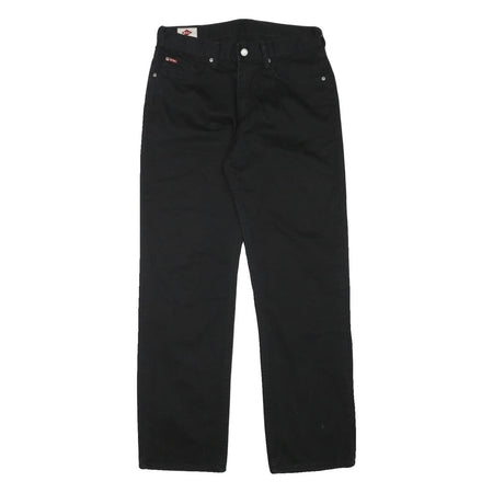LEE COOPER Mens Cotton Blend Black Regular Straight Trousers W31 L30 Classic Zip