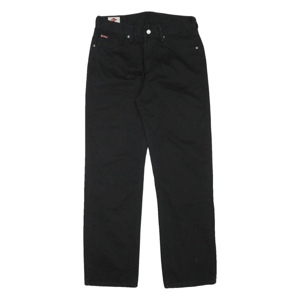 LEE COOPER Mens Cotton Blend Black Regular Straight Trousers W31 L30 Classic Zip
