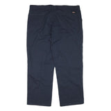 DICKIES Mens Navy Cotton Blend Regular Fit Straight Leg Trousers W42 L29