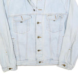 AUTHENTIC CLOTHING Mens Light Blue Denim Jacket L Cotton Button Plain Classic