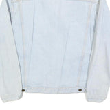 AUTHENTIC CLOTHING Mens Light Blue Denim Jacket L Cotton Button Plain Classic