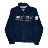 Tommy Hilfiger Spellout Zip Up - Medium Navy Cotton