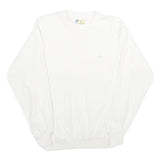 BACKGAMMON Mens White Sweatshirt Crew Neck S Cotton Pullover Casual Classic