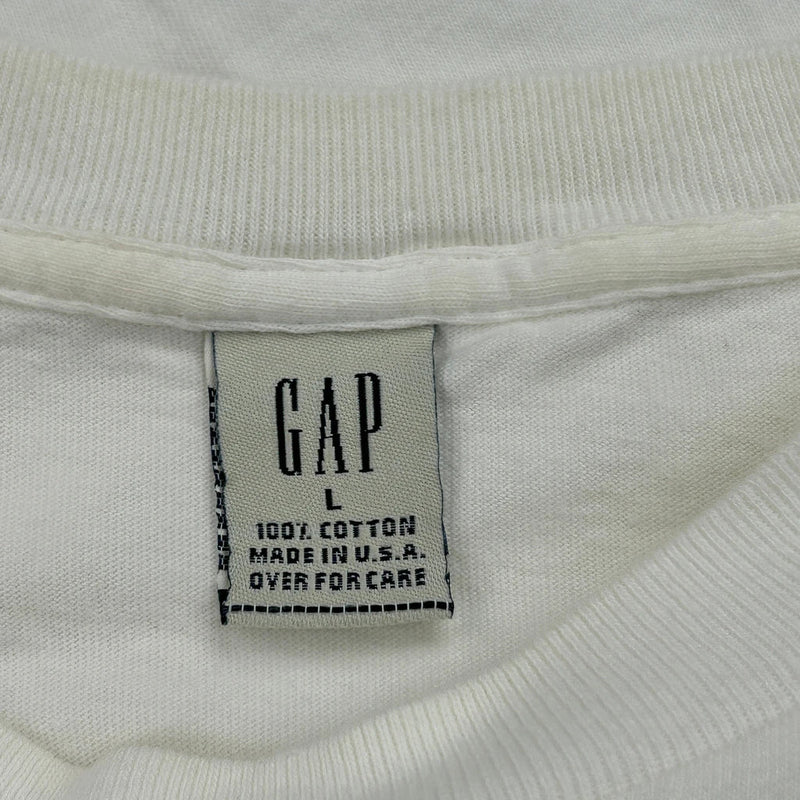 Gap Single Stitch T-Shirt - Large White Cotton