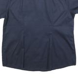 DICKIES Womens Navy Blue Work Shirt XL Cotton Blend Short Sleeve Button Front