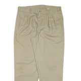 DICKIES Mens Relaxed Beige Cotton Blend Trousers W36 L31 Workwear Zip Closure