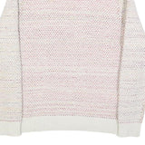 TED BAKER Mens Cream Patterned Cotton Blend Jumper Crew Neck Tight Knit S Light