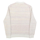 TED BAKER Mens Cream Patterned Cotton Blend Jumper Crew Neck Tight Knit S Light