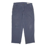 CARHARTT Mens Classic Blue Cotton Blend Trousers W36 L29 Workwear Zip Closure