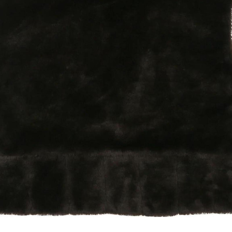 Womens Black Faux Fur Sleeveless Jacket L Polyester Blend Plain Soft Feel