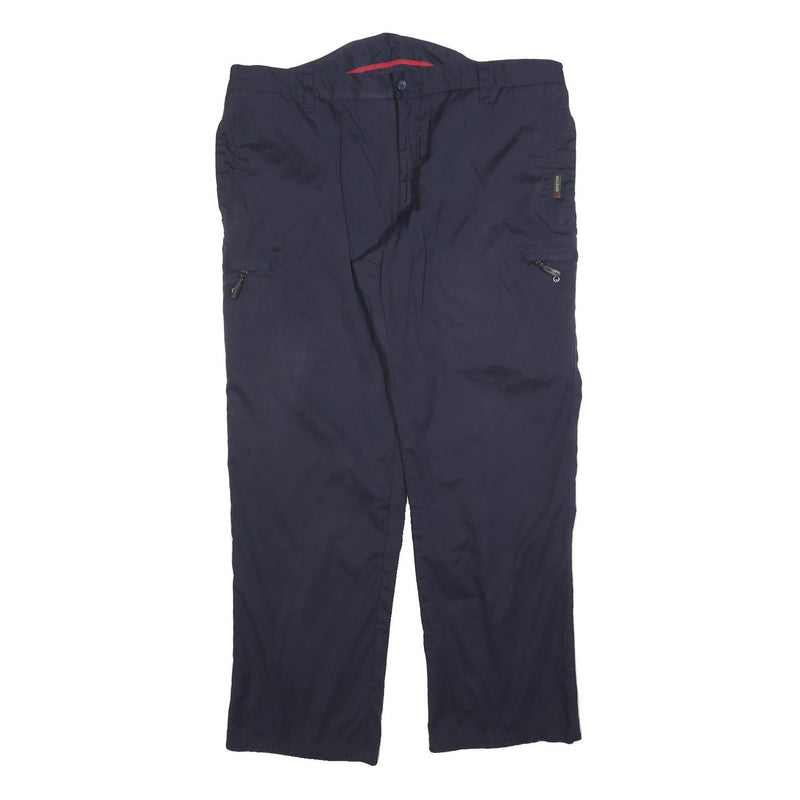 HALLYARD Mens Polyester Blend Navy Regular Fit Trousers W40 L32 Zip Closure