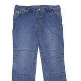 IICON Womens Jeans Blue Regular Straight Denim Medium W36 L32 Stylish Label