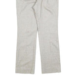Womens Light Grey Regular Fit Straight Trousers W28 L28 Tailored Classic Zip