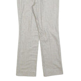 Womens Light Grey Regular Fit Straight Trousers W28 L28 Tailored Classic Zip
