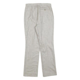Womens Light Grey Regular Fit Straight Trousers W28 L28 Tailored Classic Zip