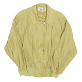 THE LEGEND Womens Beige Silk Jacket S Woven Button Closure Relaxed Fit