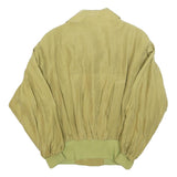 THE LEGEND Womens Beige Silk Jacket S Woven Button Closure Relaxed Fit