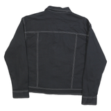 VANS Womens Black Button Cotton Jacket M Contrast Stitching Casual Urban