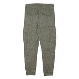 H&M Womens Cotton Blend Green Relaxed Cargo Trousers W28 L25 Drawstring