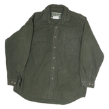 FIELD & STREAM Mens Green Plain Cotton Shirt L Classic Button-Up Outdoor