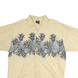 PURITAN Mens Yellow & Grey Pineapple Print Cotton Shirt XL Summer Casual