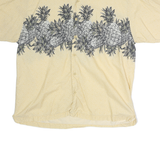 PURITAN Mens Yellow & Grey Pineapple Print Cotton Shirt XL Summer Casual
