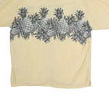PURITAN Mens Yellow & Grey Pineapple Print Cotton Shirt XL Summer Casual