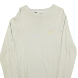 VOI JEANS Mens Cream Plain Cotton Crew Neck Basic Knit Jumper L Stylish Comfort