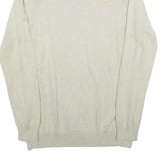 VOI JEANS Mens Cream Plain Cotton Crew Neck Basic Knit Jumper L Stylish Comfort