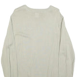 VOI JEANS Mens Cream Plain Cotton Crew Neck Basic Knit Jumper L Stylish Comfort