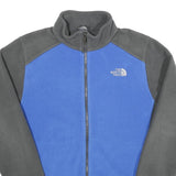 THE NORTH FACE Mens Blue & Grey Zip Up Fleece Jacket M Polyester Outdoor Warm