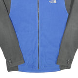 THE NORTH FACE Mens Blue & Grey Zip Up Fleece Jacket M Polyester Outdoor Warm