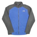 THE NORTH FACE Mens Blue & Grey Zip Up Fleece Jacket M Polyester Outdoor Warm