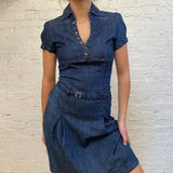 Obiettivo Denim Dress - Small Blue Cotton