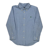 Age 7 Ralph Lauren Checked Shirt - Small Blue Cotton
