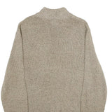 CHAPS Mens Beige Button Up Plain Henley Neck Basic Knit L Jumper Cotton Pullover