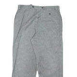 Grey Mens Regular Fit Cotton Blend Trousers W34 L27 Button Closure Casual