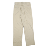 DICKIES Mens Cotton Blend Beige Regular Fit Straight Leg Trousers W32 L32