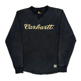 Carhartt Spellout Long Sleeve T-Shirt - Medium Black Cotton