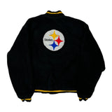 Steelers, Made In USA Pro Elite Football Varsity Jacket - Large Black Polyester