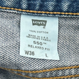 Levis Denim Shorts - 34W 9L Blue Cotton