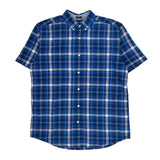 Tommy Hilfiger Checked Short Sleeve Shirt - Medium Blue Cotton
