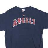 MAJESTIC Mens Navy Blue Angels Graphic T-Shirt L Short Sleeve Crew Neck Baseball