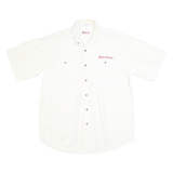 CHASE AUTHENTICS Mens White Team Winston Plain Shirt L Cotton Relaxed Fit Button