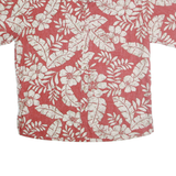 COOKE STREET Mens Red & Cream Floral Cotton Shirt 2XL Hawaiian Casual Summer